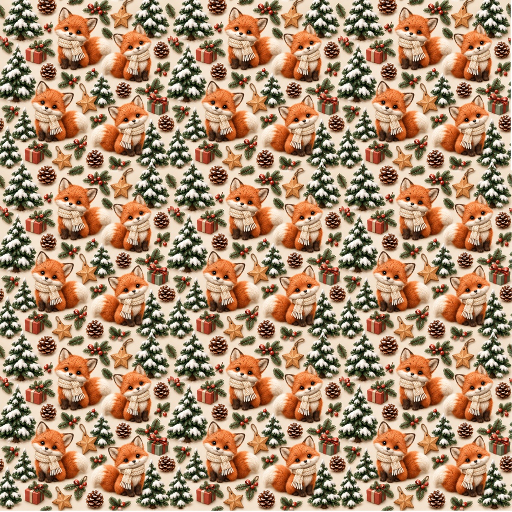 ふわふわクリスマスどうぶつ柄デジタルペーパー10柄セット 2000×2000px