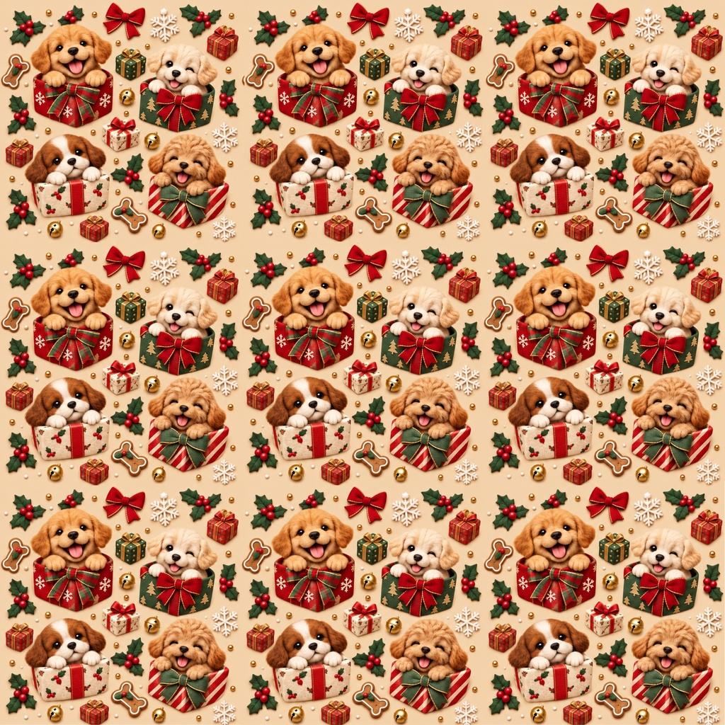 ふわふわクリスマスどうぶつ柄デジタルペーパー10柄セット 2000×2000px