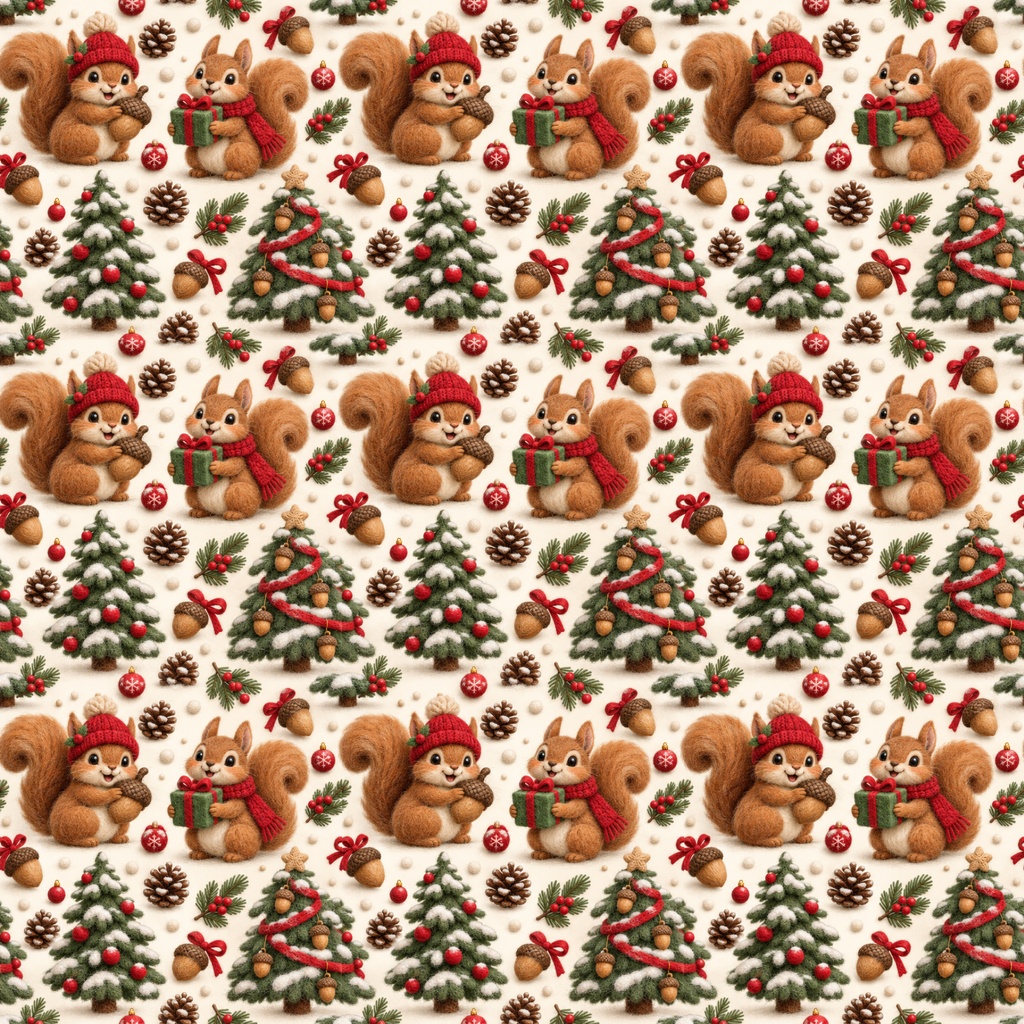 ふわふわクリスマスどうぶつ柄デジタルペーパー10柄セット 2000×2000px