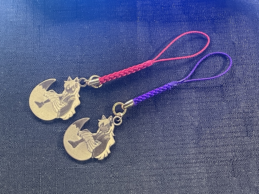 狐真鍮根付ストラップ