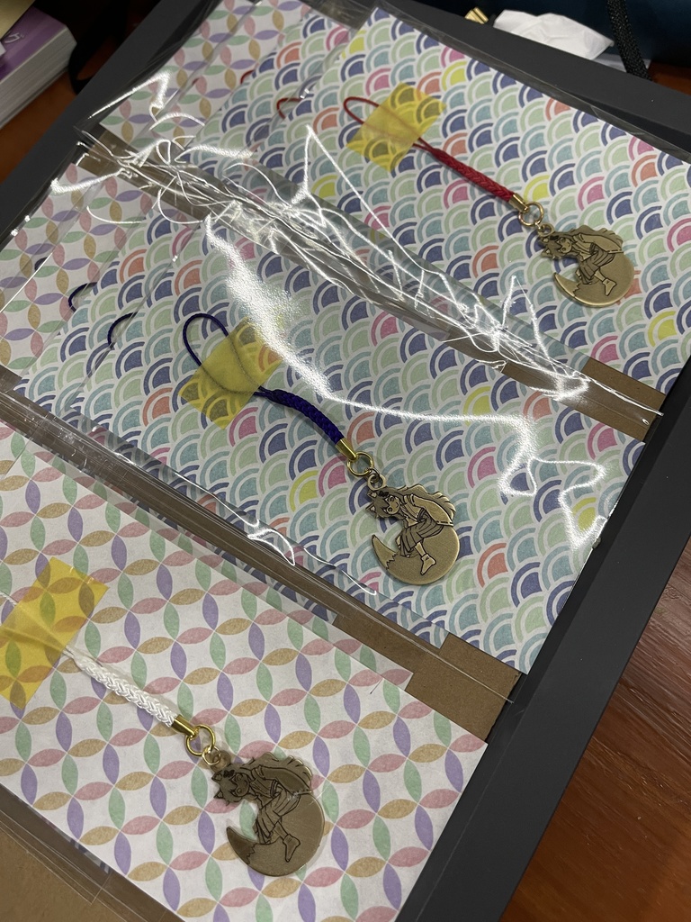 狐真鍮根付ストラップ