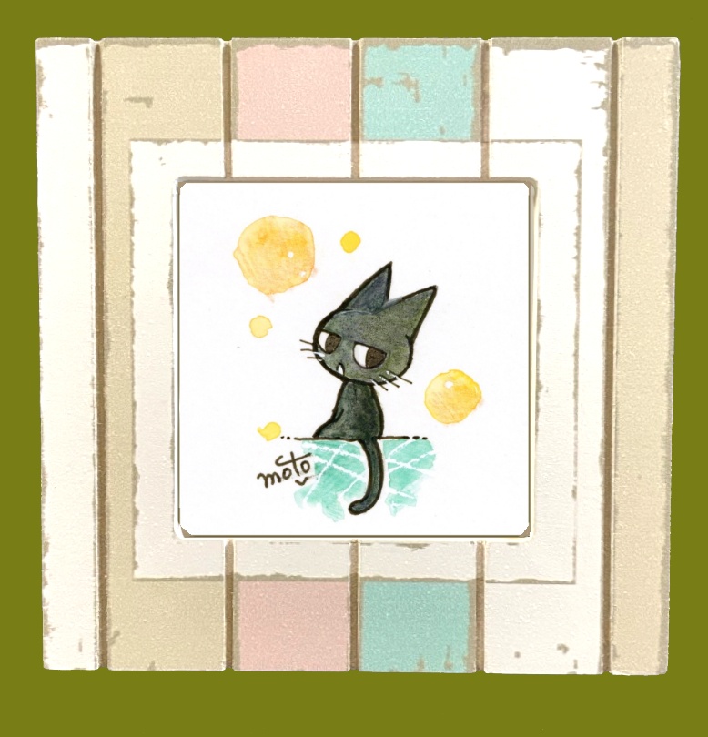 ふりかえるチビクロちゃんB・額付き原画