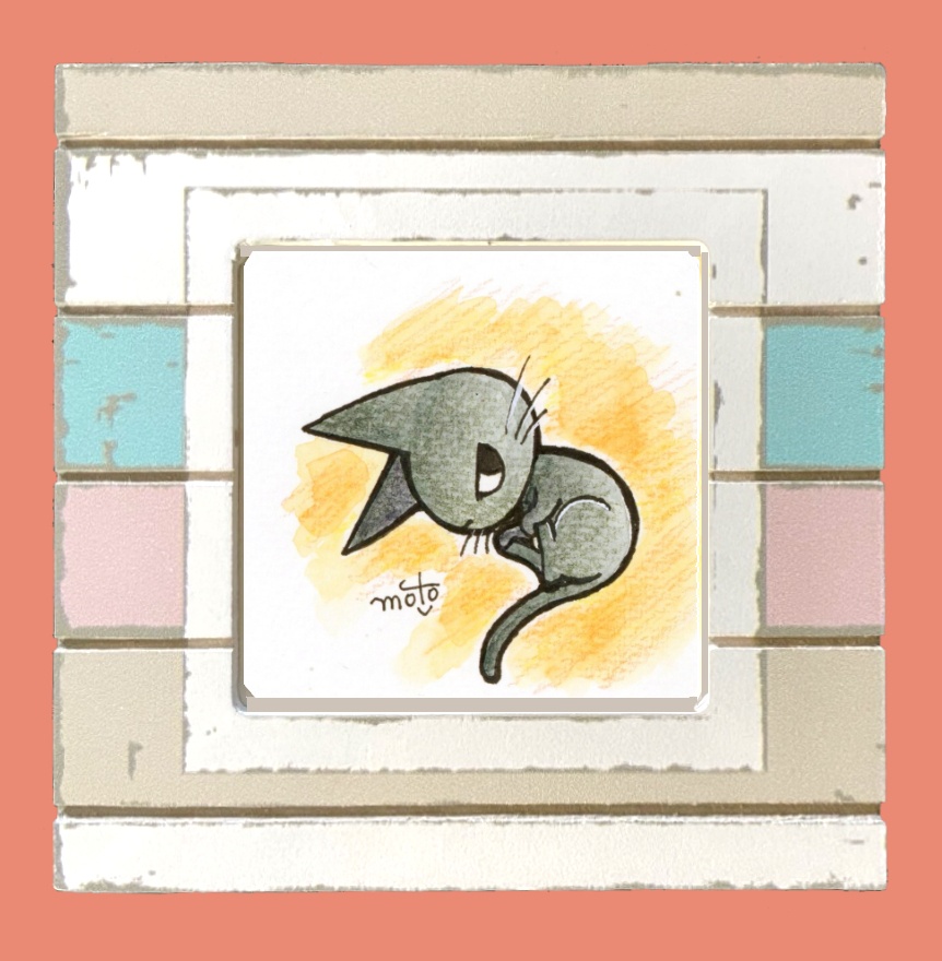 くるりんチビクロちゃん・額付き原画