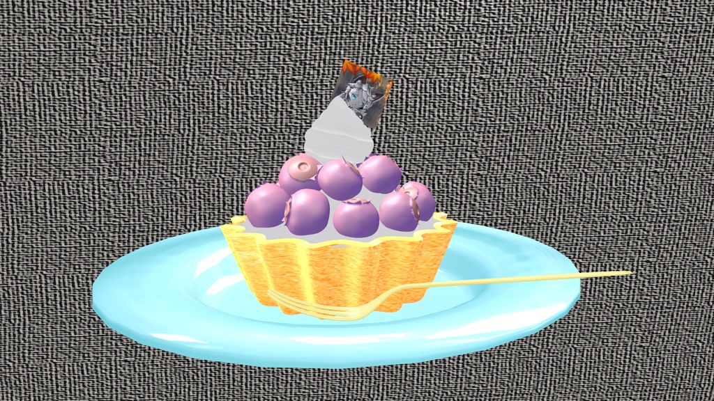 【3D素材】ブルーベリータルト