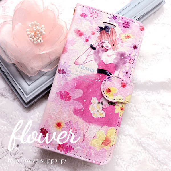 手帳型★iPhoneケース【flower】