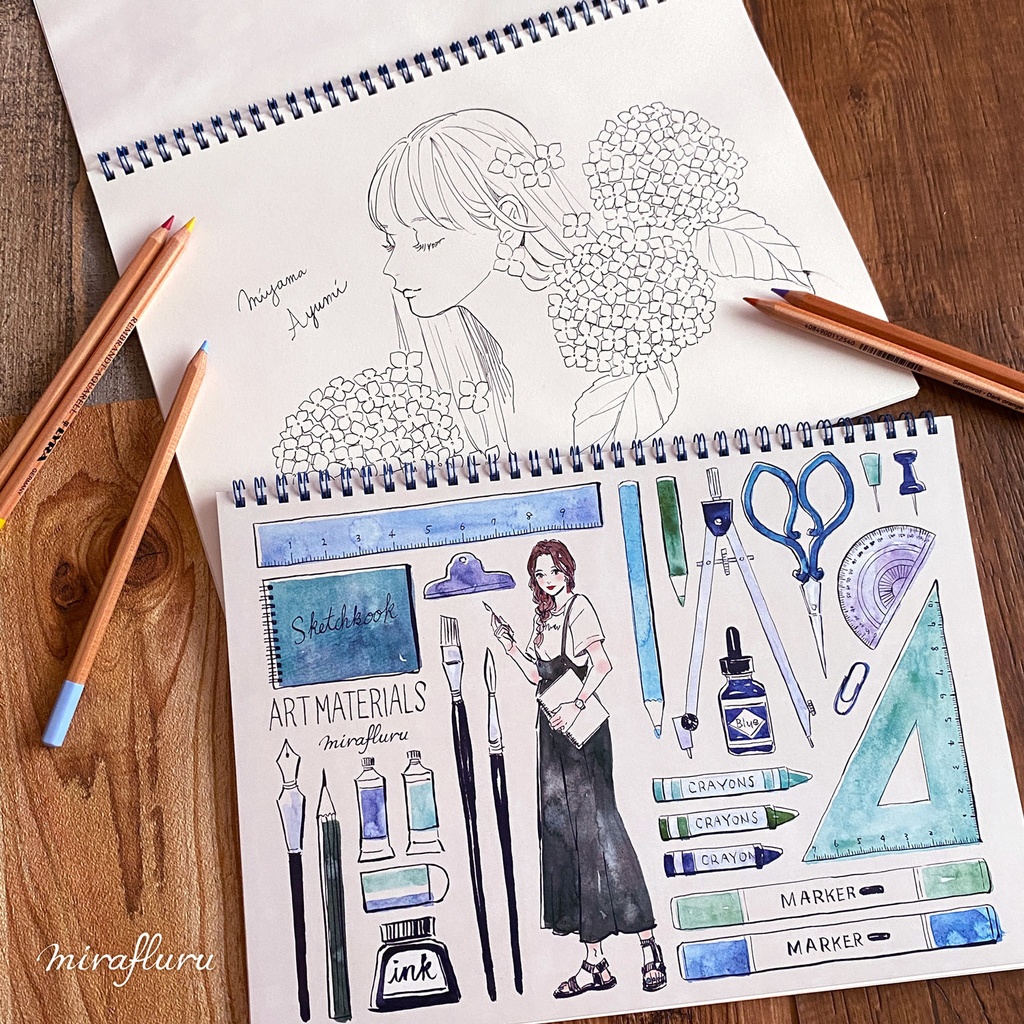 A4サイズスケッチブック『夏画材』