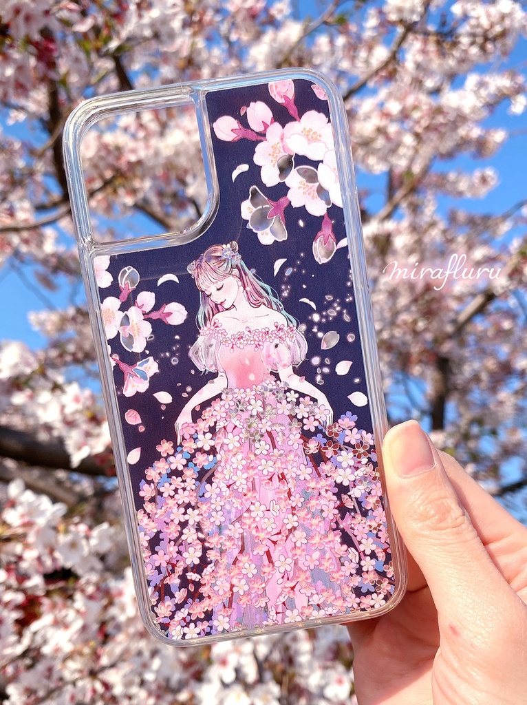 受注生産》グリッターiPhoneケース『桜ドレス』 - miya-artwork - BOOTH