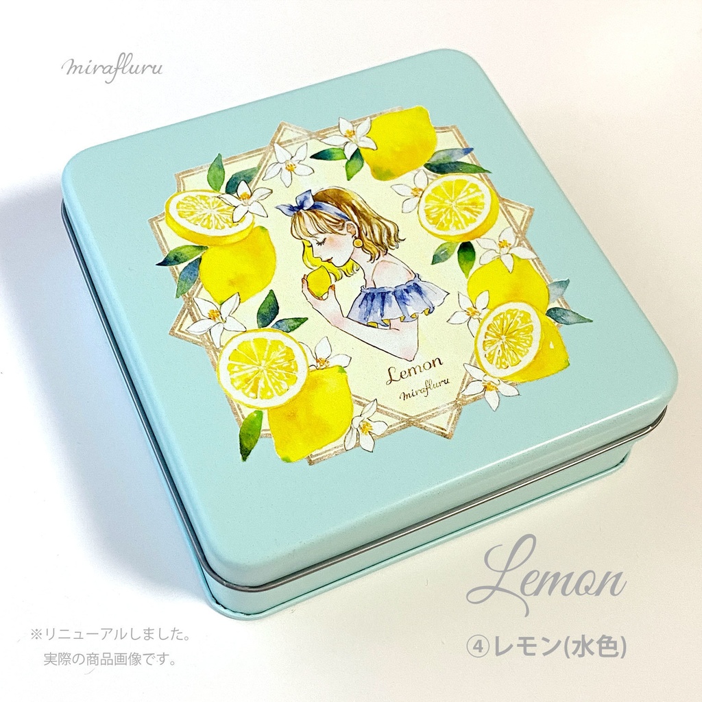 スクエア缶入メッセージカード「イチゴとレモン」