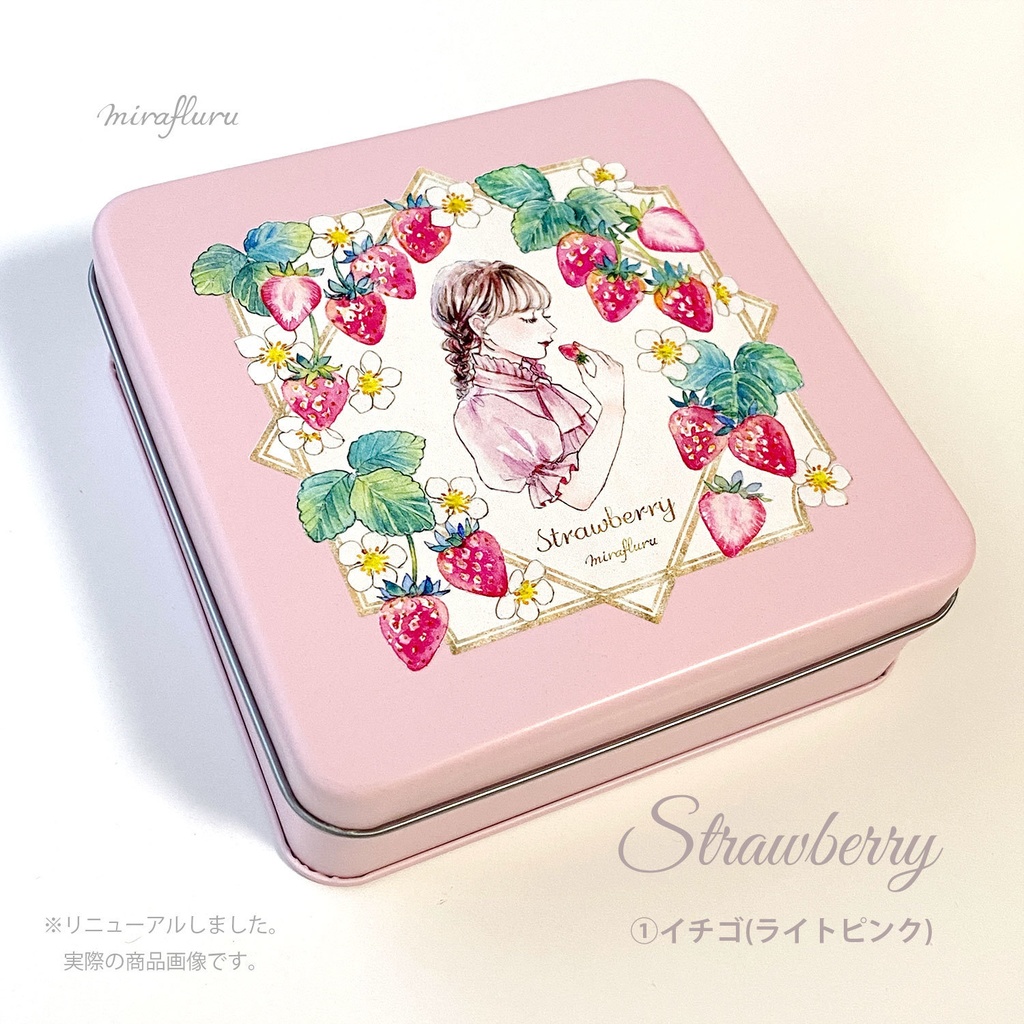 スクエア缶入メッセージカード「イチゴとレモン」