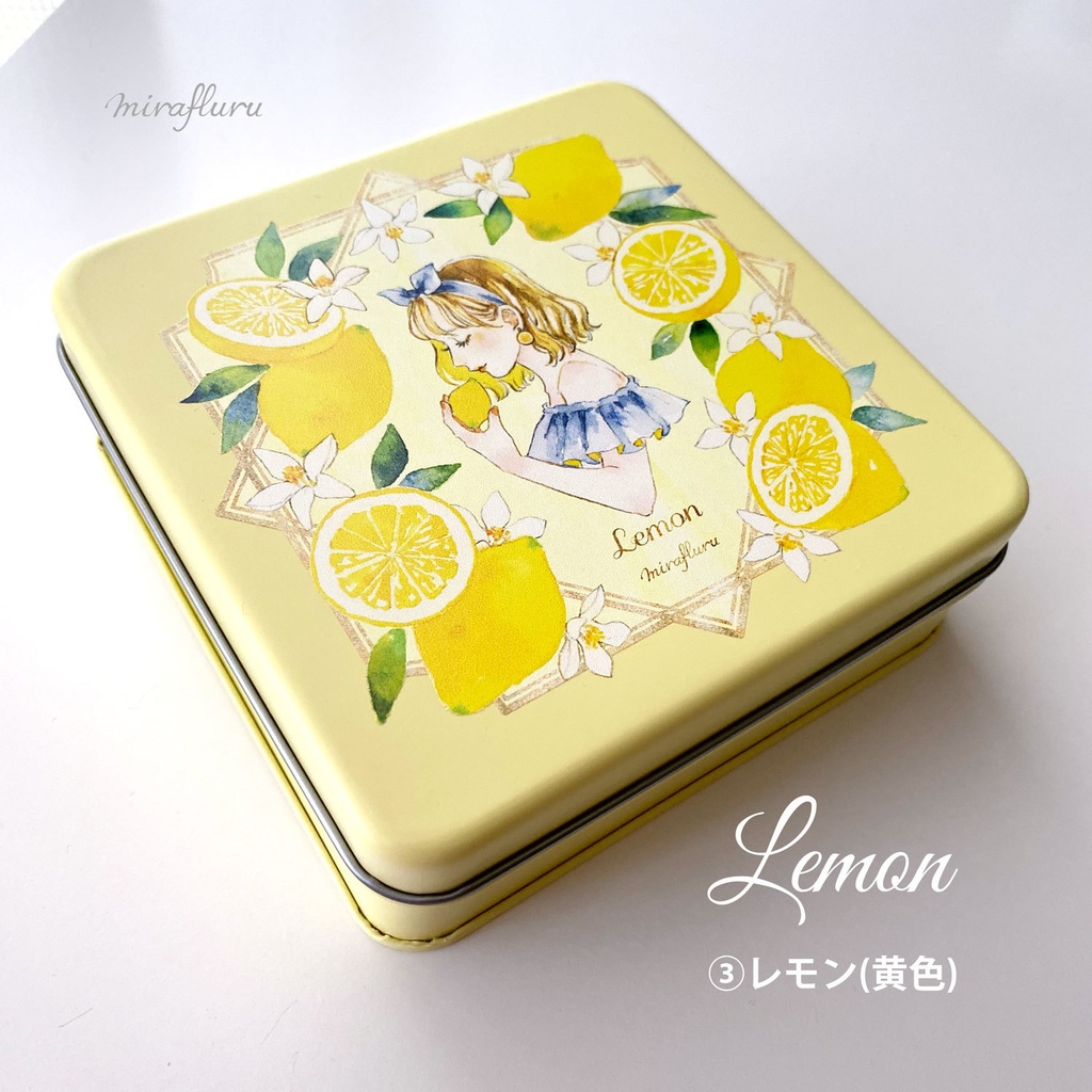 スクエア缶入メッセージカード「イチゴとレモン」