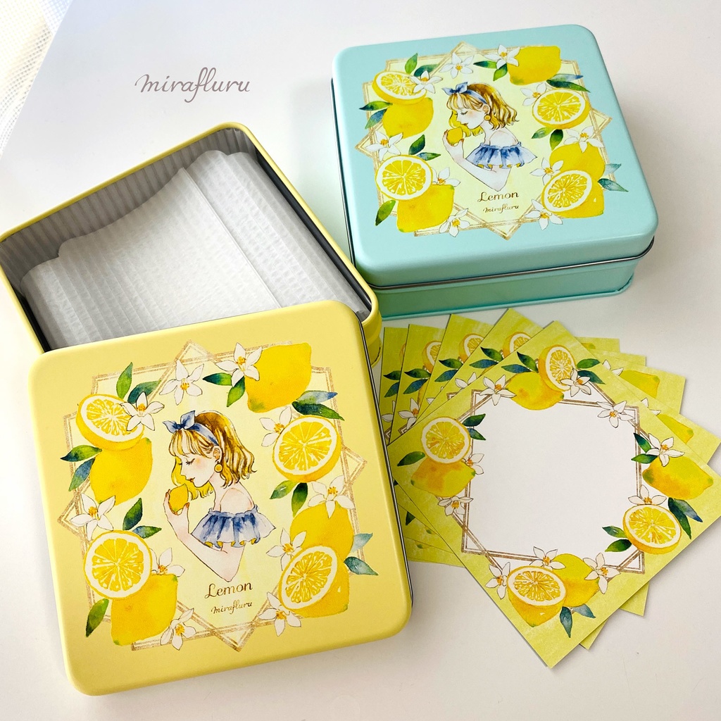 スクエア缶入メッセージカード「イチゴとレモン」