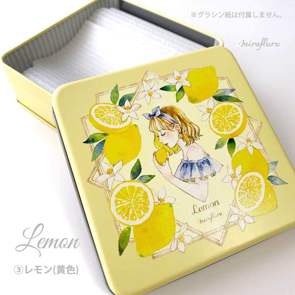 スクエア缶入メッセージカード「イチゴとレモン」