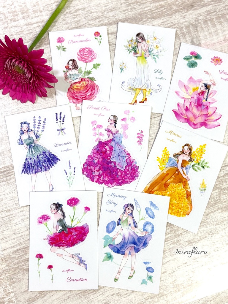 花ドレスのミニシール