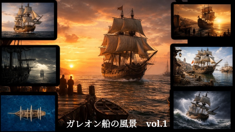 ガレオン船の風景　Vol.1　壁紙全11枚（1920×1280/JPG）DL