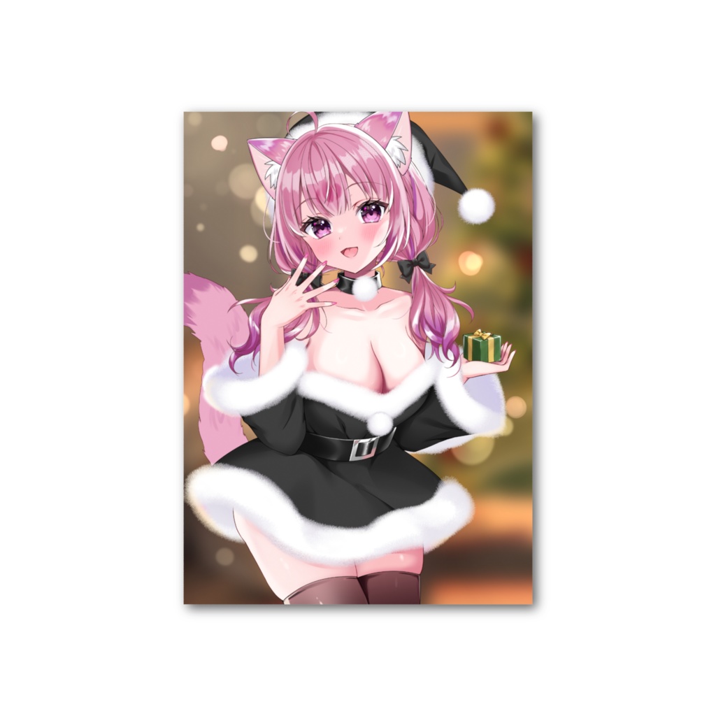 猫乃すうフォト風カード(クリスマス)