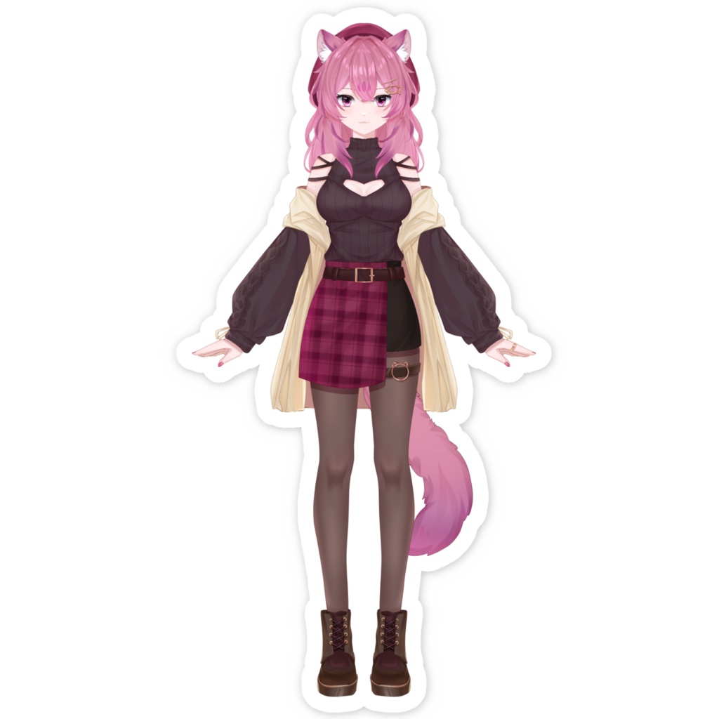 猫乃すうスマホステッカー