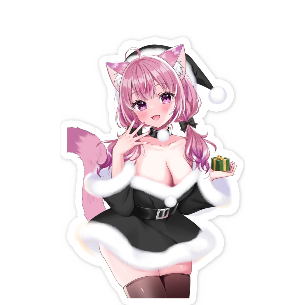 猫乃すうスマホステッカー(クリスマス)