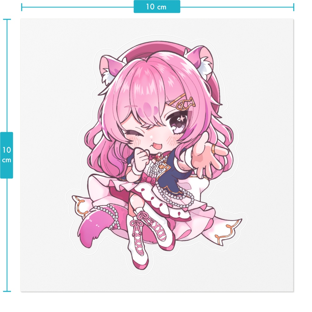 猫乃すうクリアステッカー(デフォルメ)