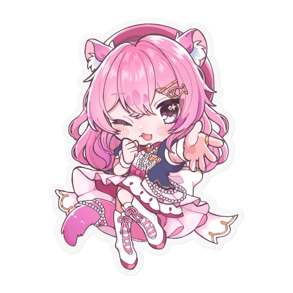 猫乃すうクリアステッカー(デフォルメ)