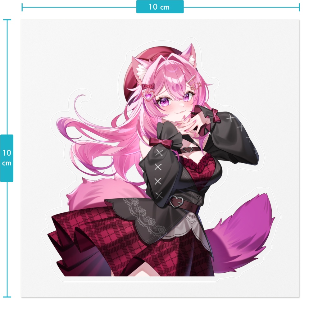 猫乃すうクリアステッカー(アイドル衣装)