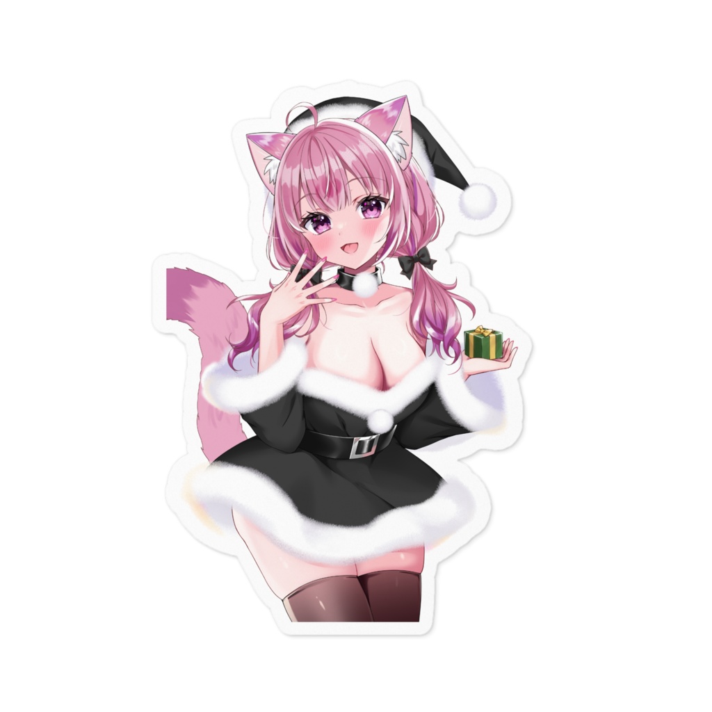 猫乃すうステッカー（クリスマス）