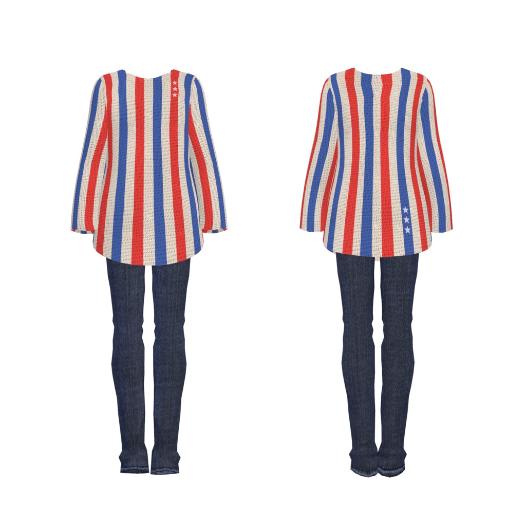 レトロストライプニット