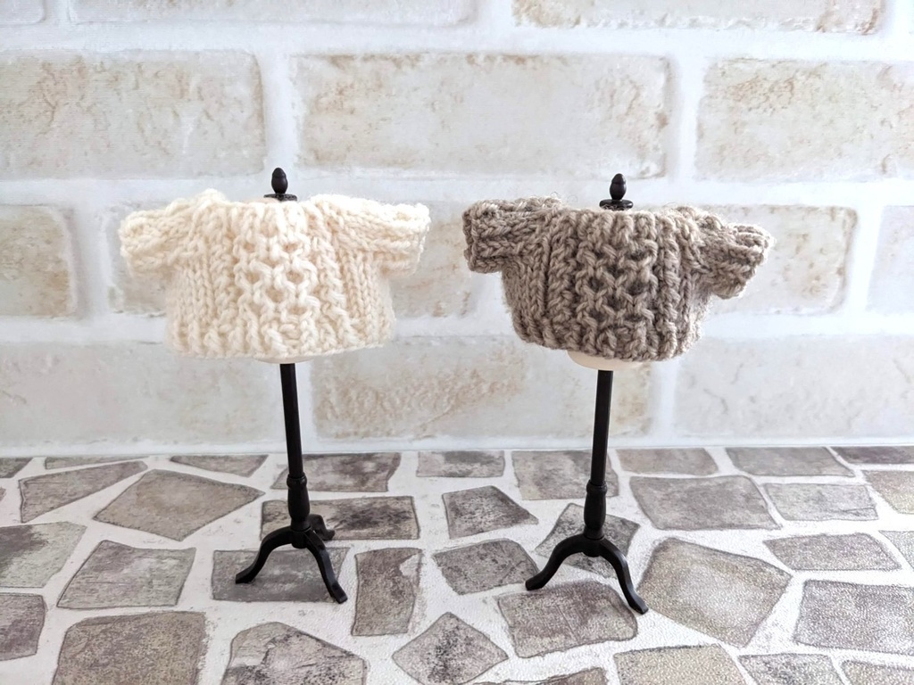 10-11cmぬい用 アラン模様セーター