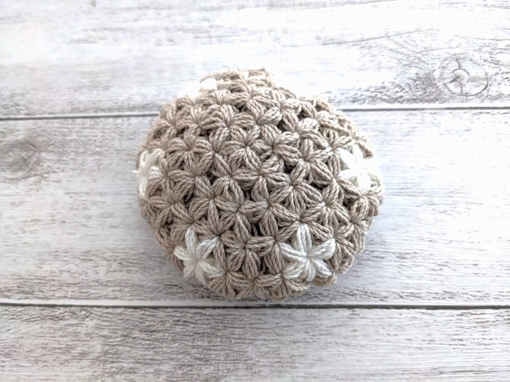 10-11cmぬい用 リフ編みベレー帽(頭囲18~19cm)