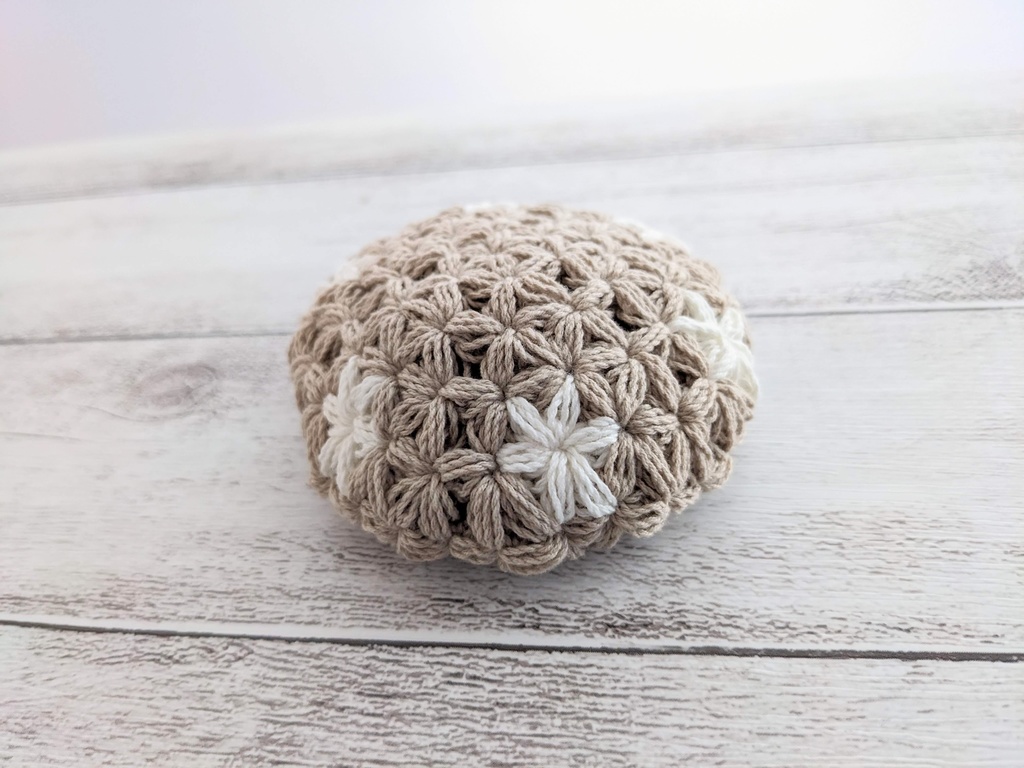 10-11cmぬい用 リフ編みベレー帽(頭囲18~19cm)