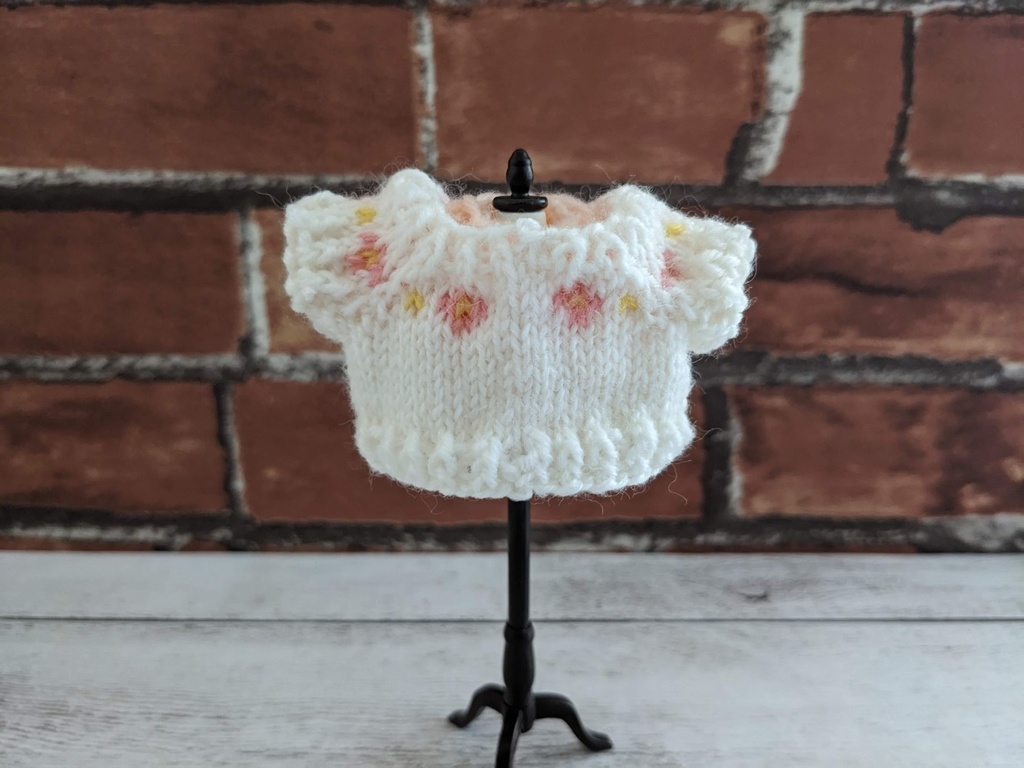 10-11cmぬい用 小花柄セーター