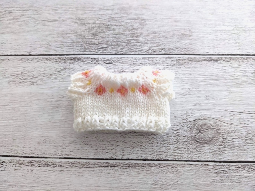 10-11cmぬい用 小花柄セーター