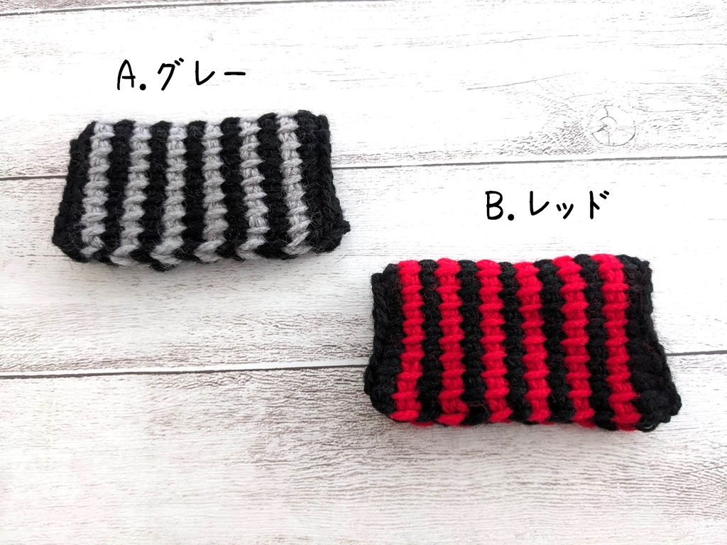 10-11cmぬい用 ねこ耳帽子 ストライプ