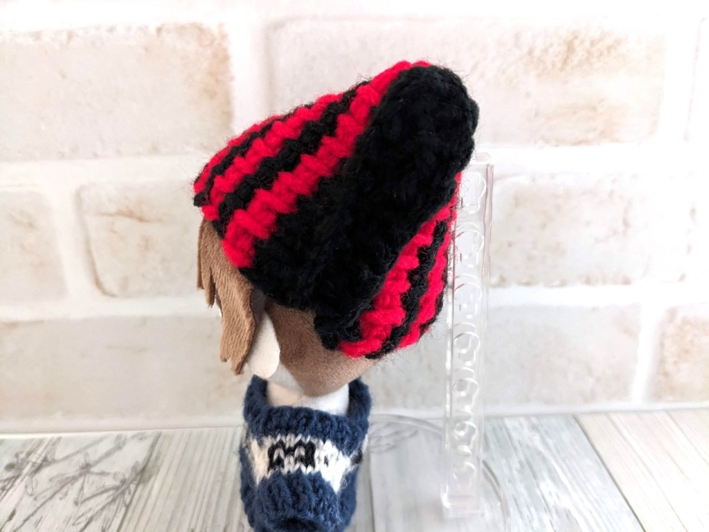 10-11cmぬい用 ねこ耳帽子 ストライプ