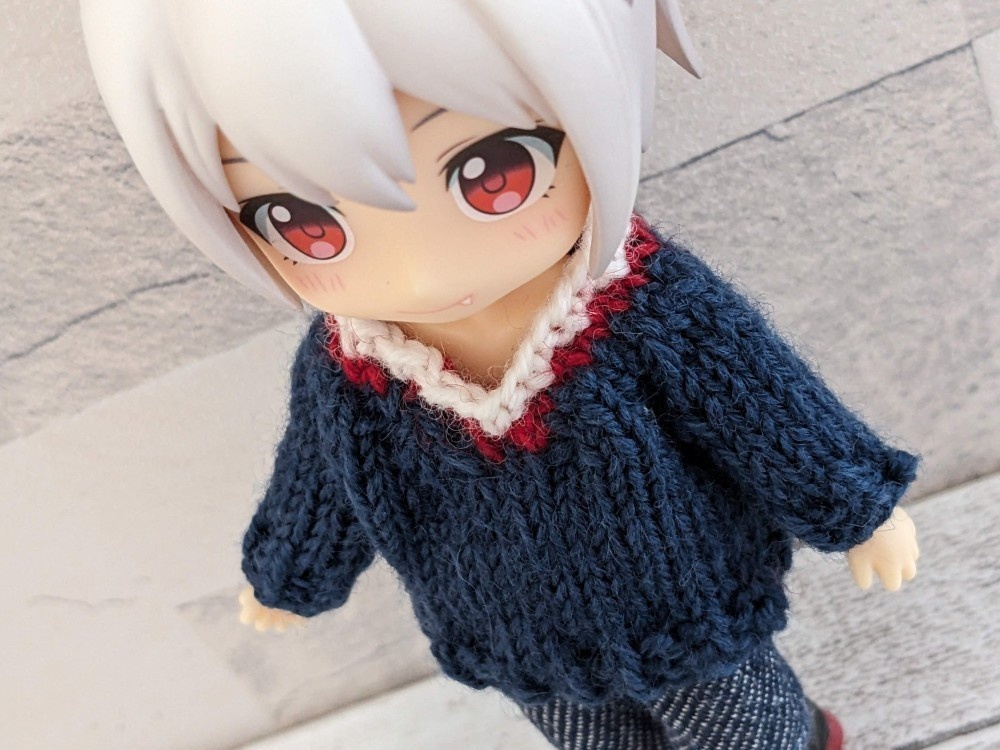 ドール用 チルデン風Vネックニット