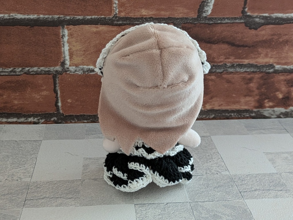 10-11cmぬいサイズ 重ね編みワンピース+ヘッドドレス