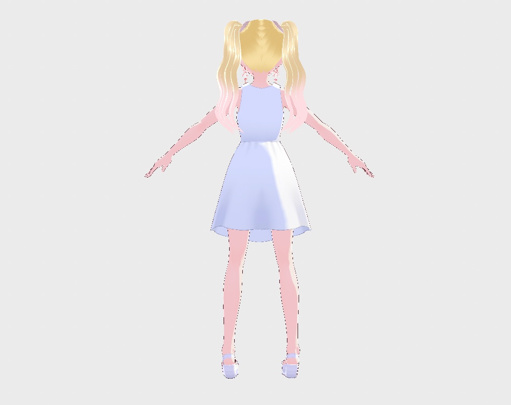 Vtuber vrm 3D Model virtual live Blonde girl