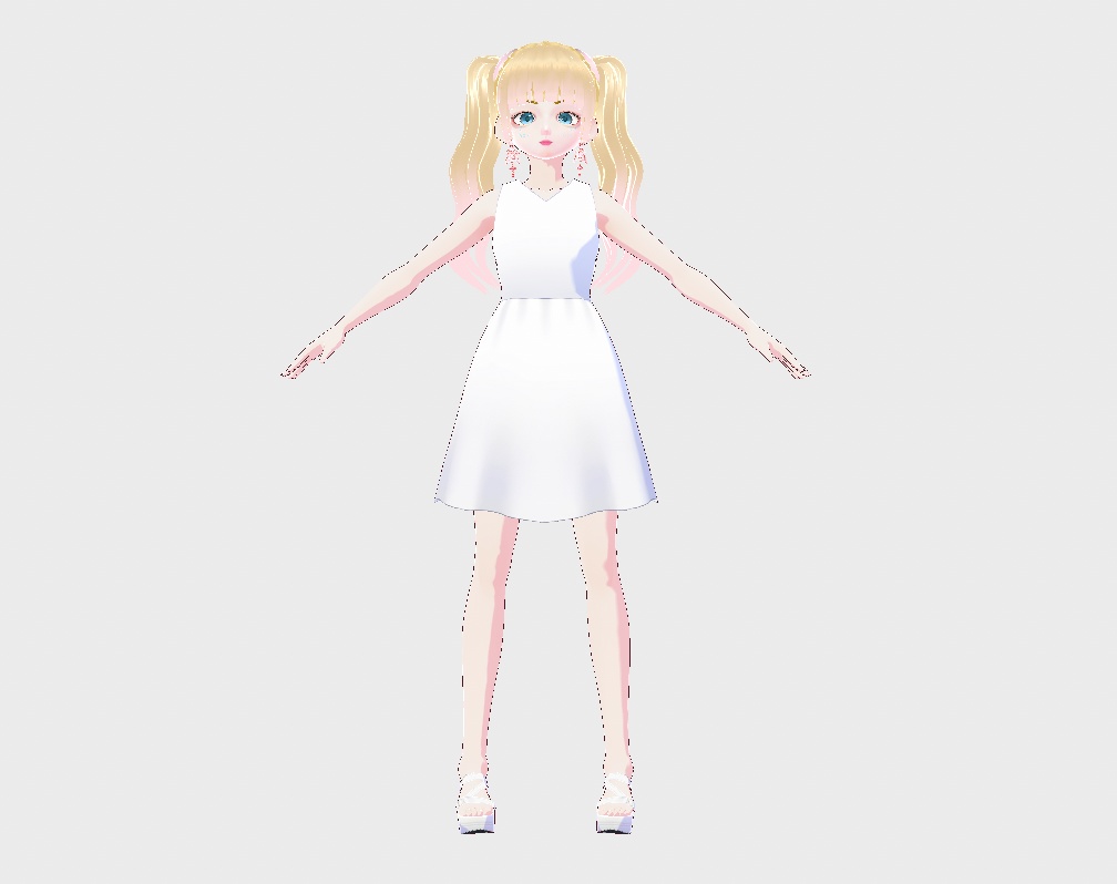 Vtuber vrm 3D Model virtual live Blonde girl