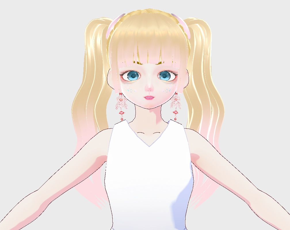 Vtuber vrm 3D Model virtual live Blonde girl
