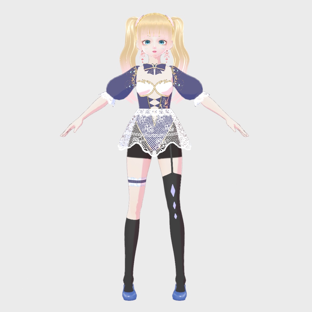 VRoid Dress+vrm+MMD dance file VMD