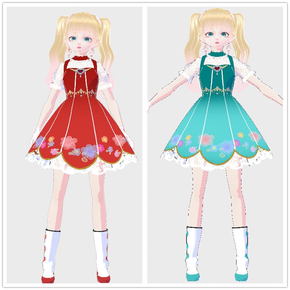 VRoid Dress+vrm+MMD dance file VMD