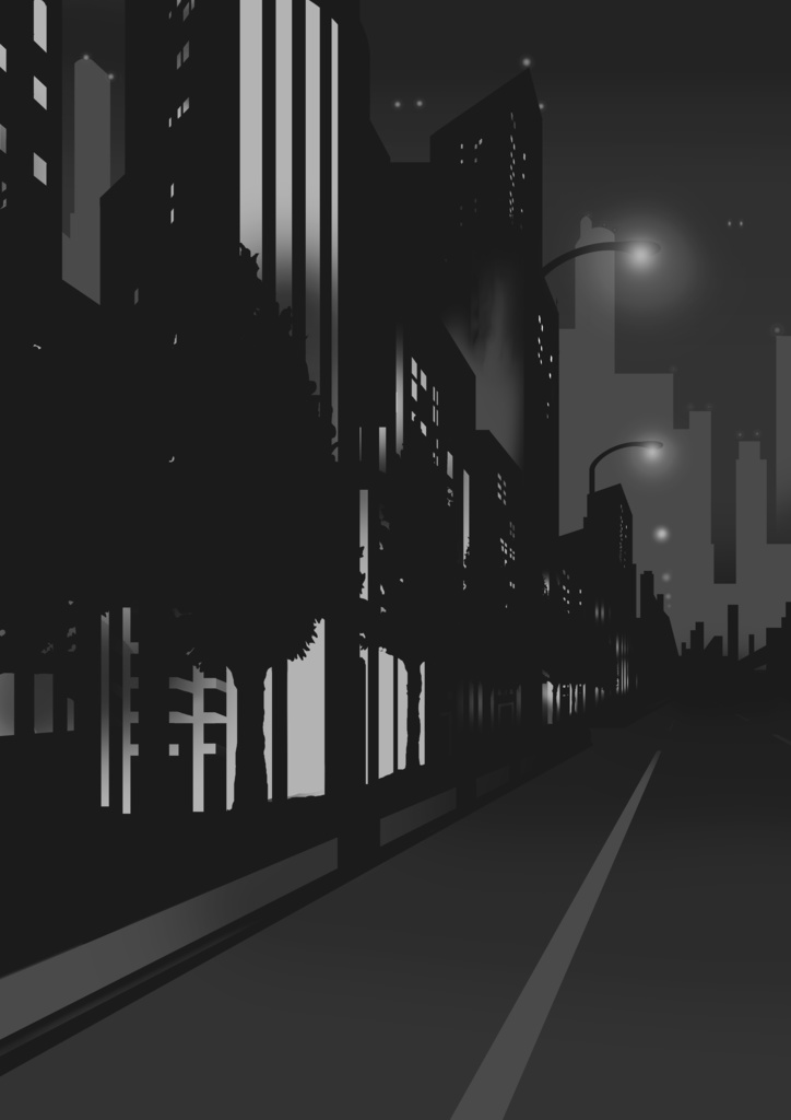 シャドウ(車道)ノスタルジア白黒