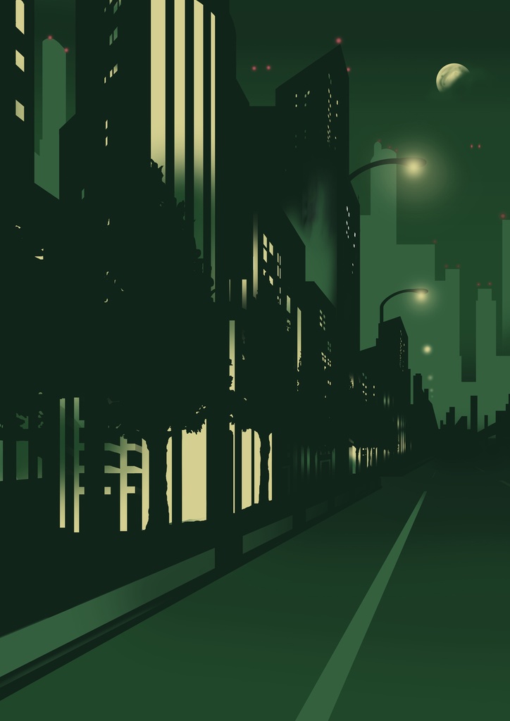 低画質シャドウ(車道)ノスタルジア月あり低画質