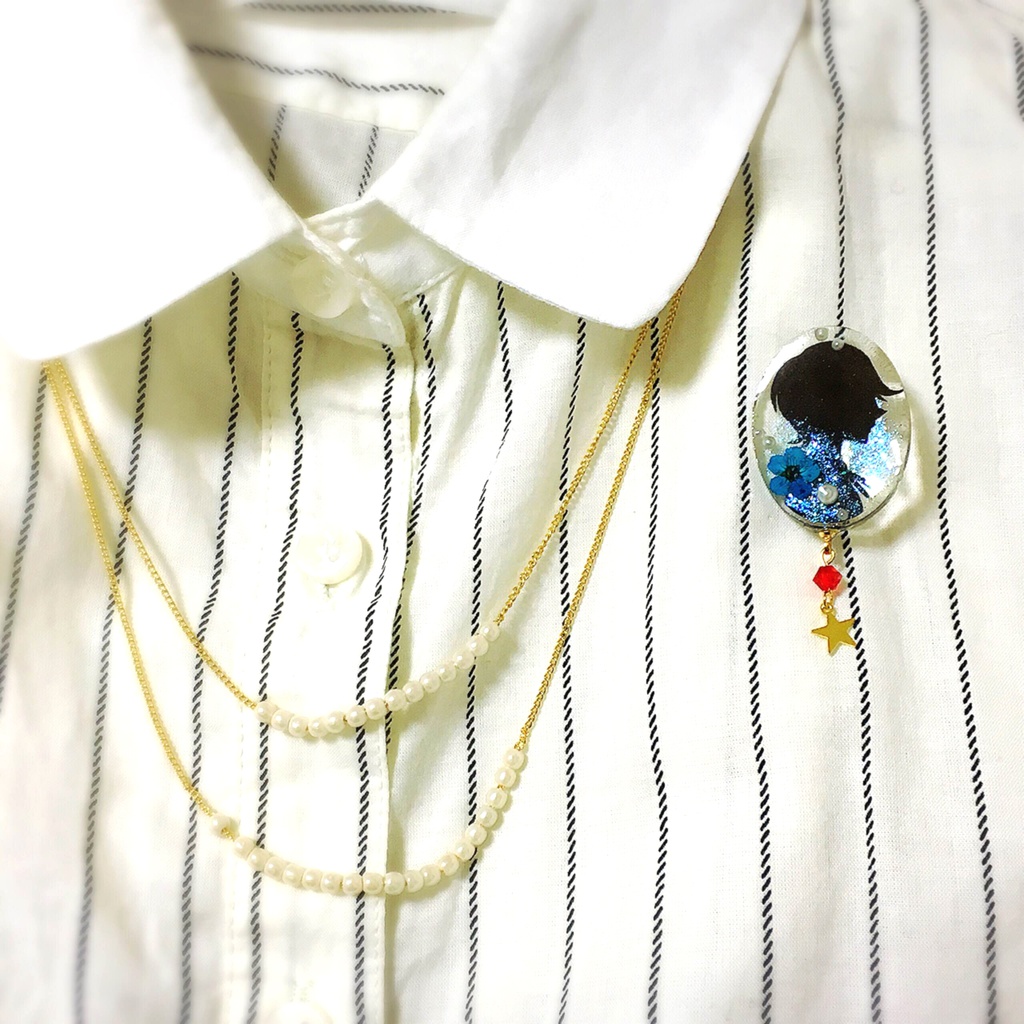 和泉守兼定・堀川国広イメージ切り絵ブローチ