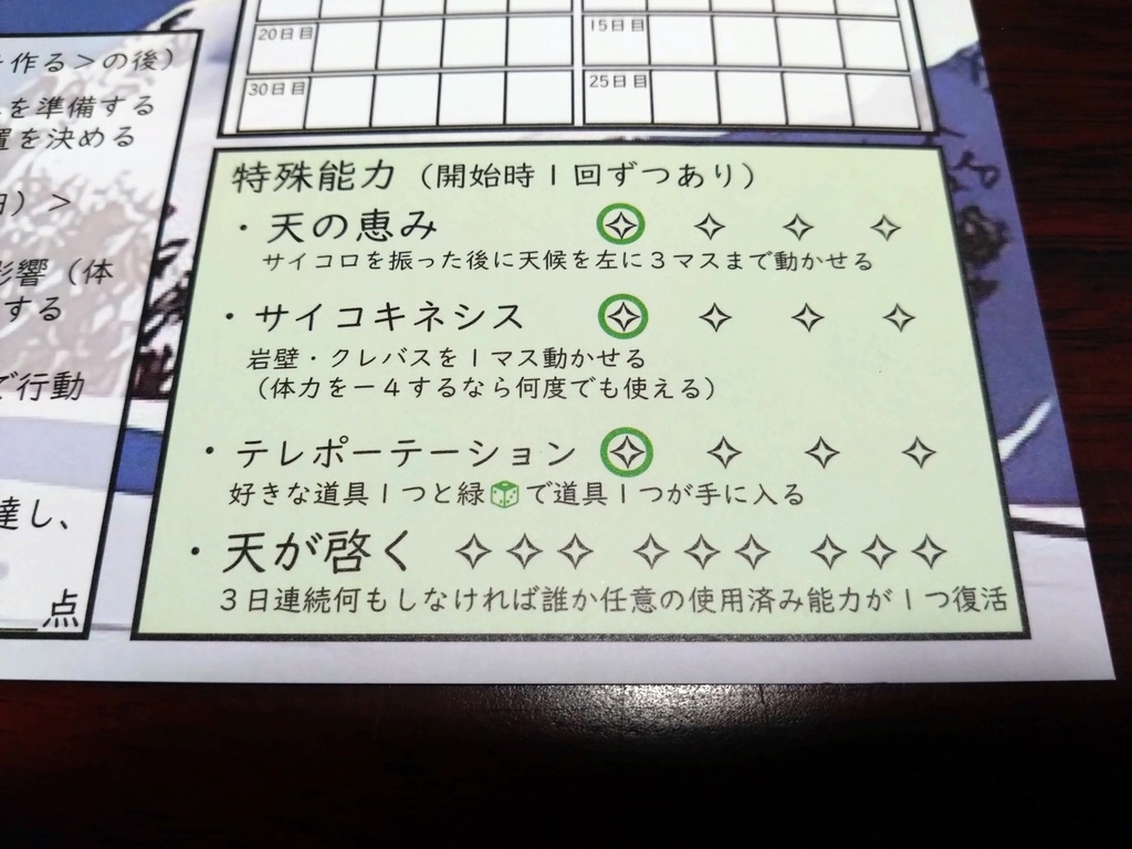 二人用協力型紙ペンゲーム『天嶺TEN-REI』プレイシートDLデータ付き