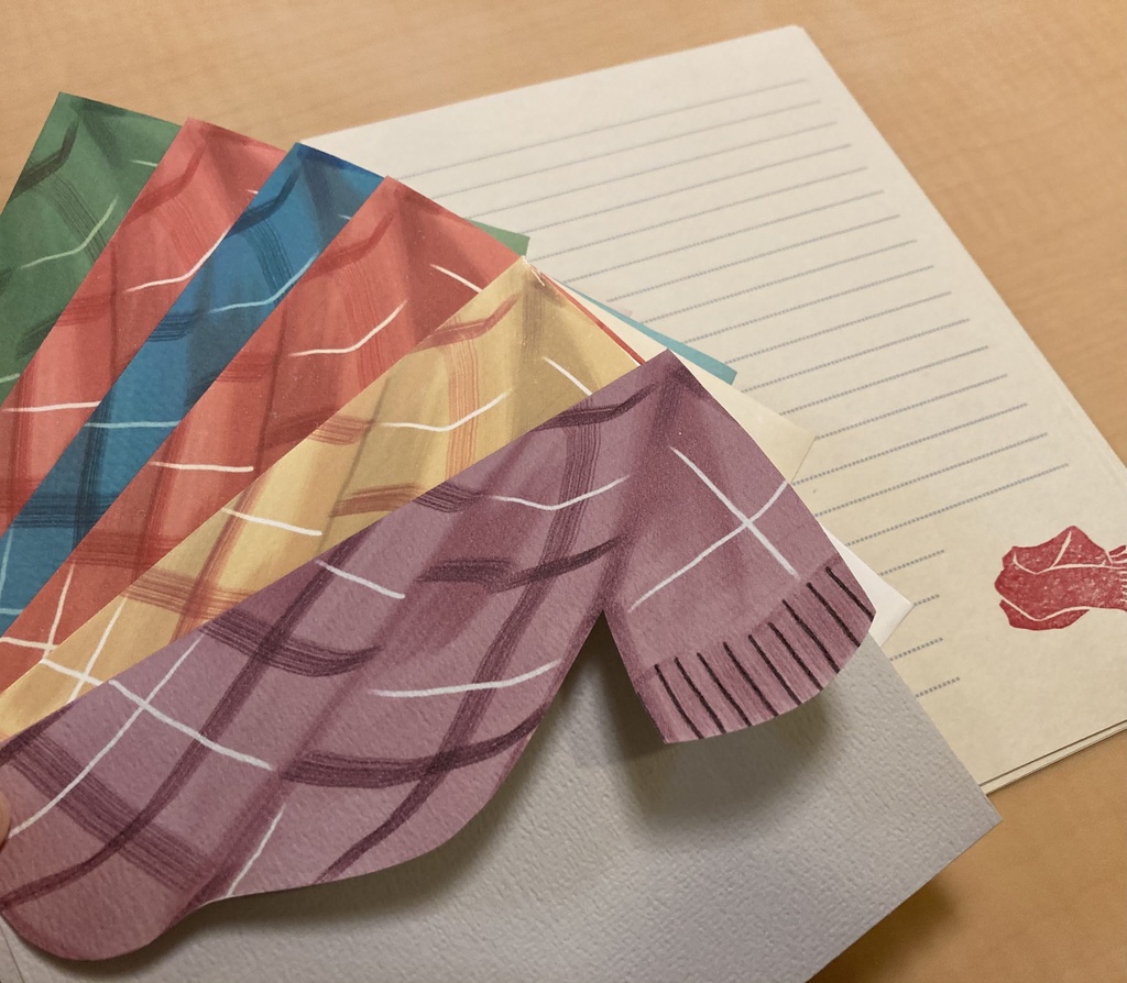 マフラーを巻いたレターセット