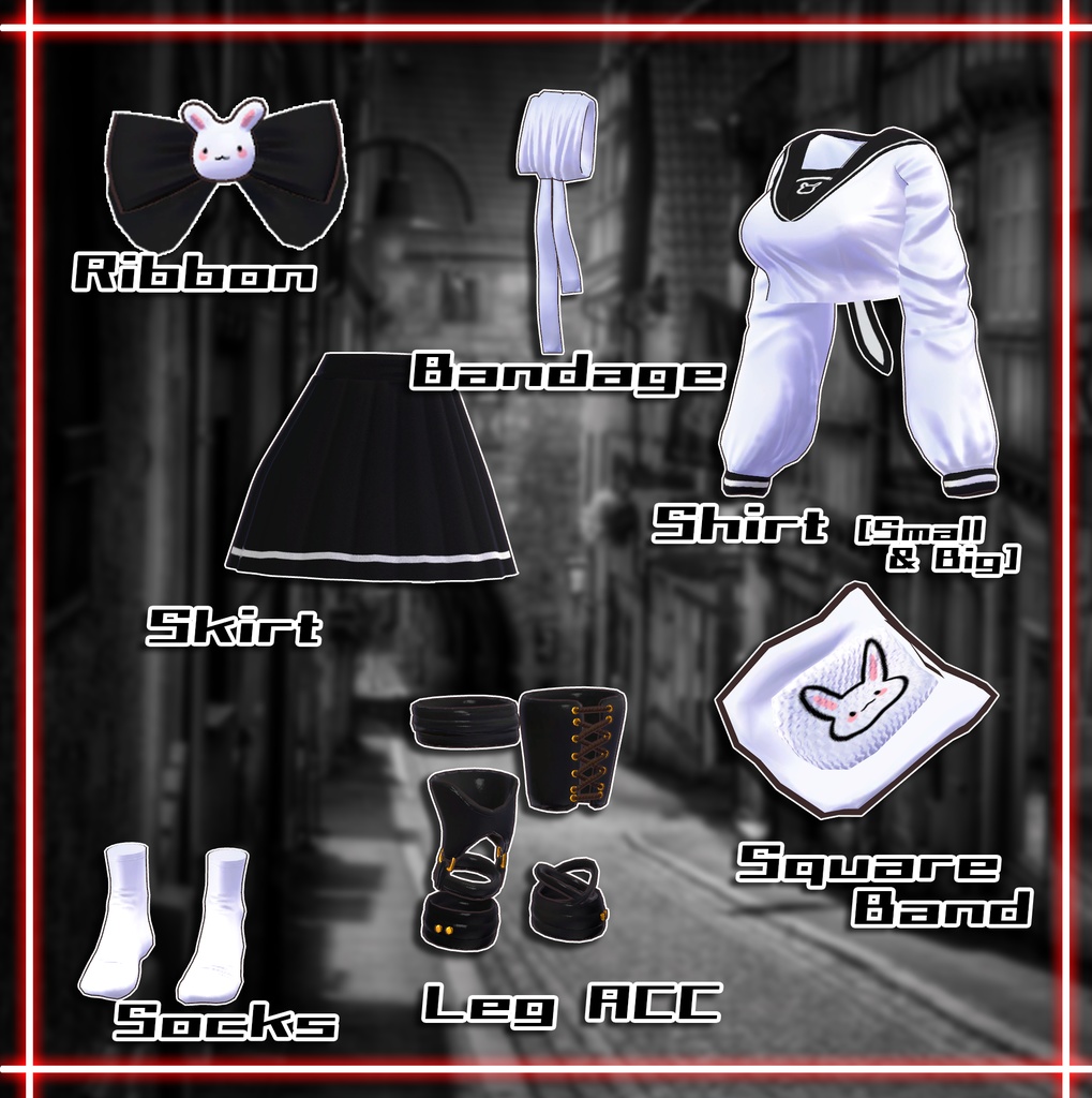 『7アバター対応』 傷ウサギ / wounded rabbit