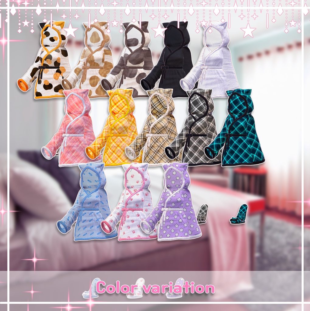 『7アバター対応』 どうぶつシャワーガウン / animal Bathrobe