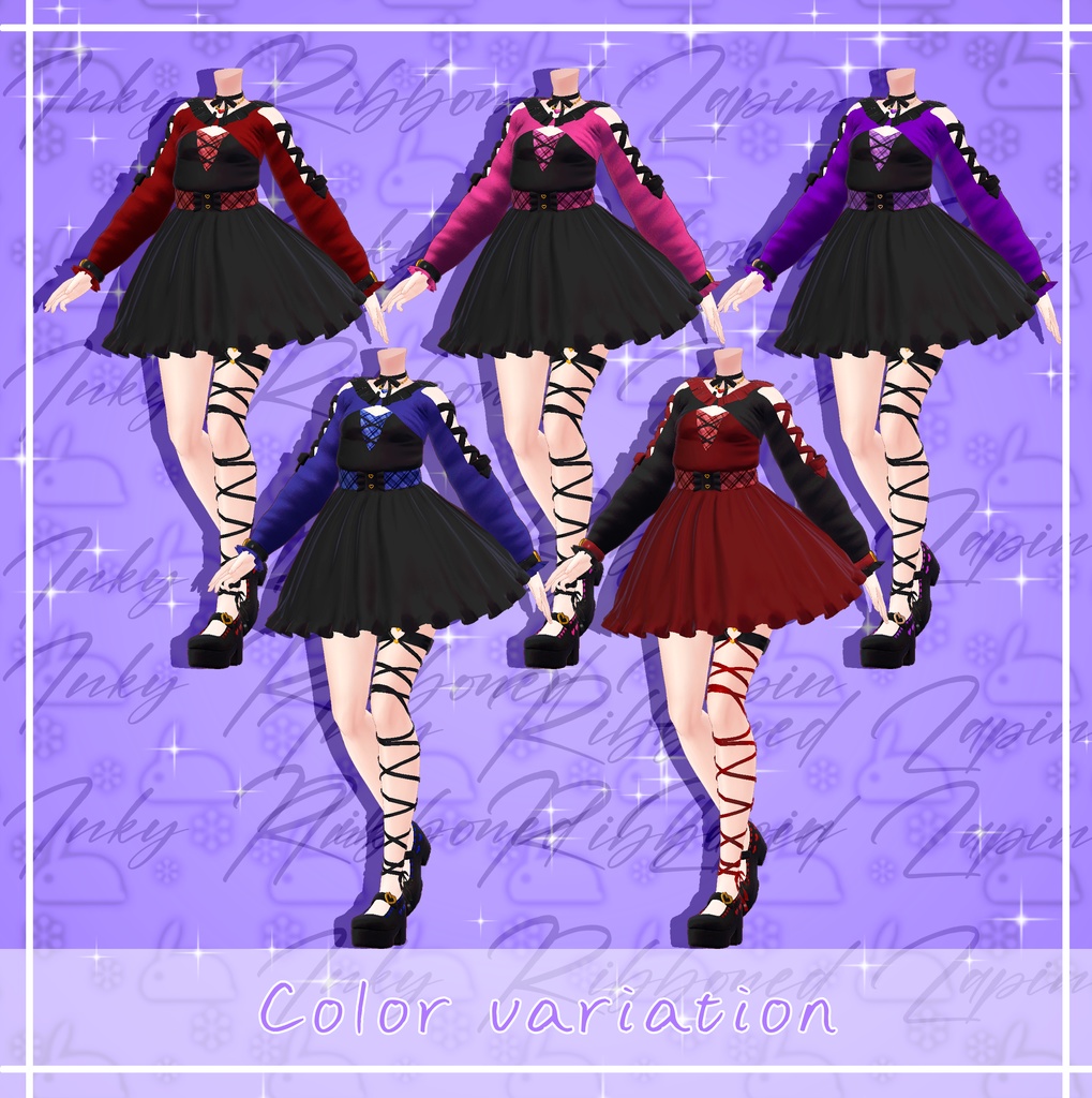 『6アバター対応』 Inky Ribboned Lapin / インキーリボンラパン