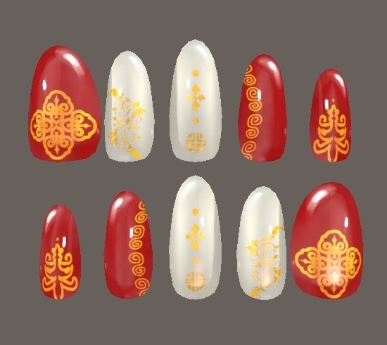 【MDollnail対応】Chinese-style Nail(中華風ネイル)
