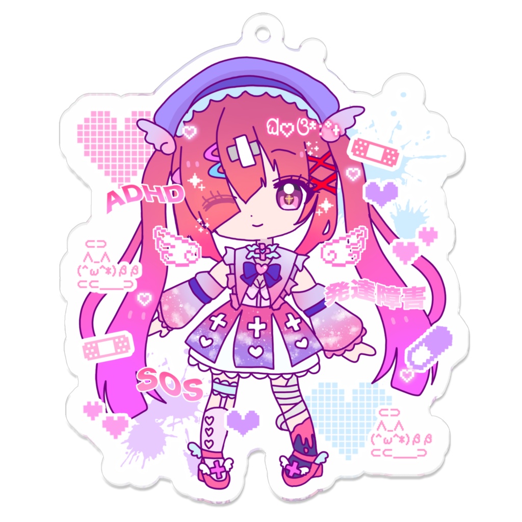 【1周年記念グッズ❤️‍🩹】きゅるきゅるSDろぜめアクキー🪽